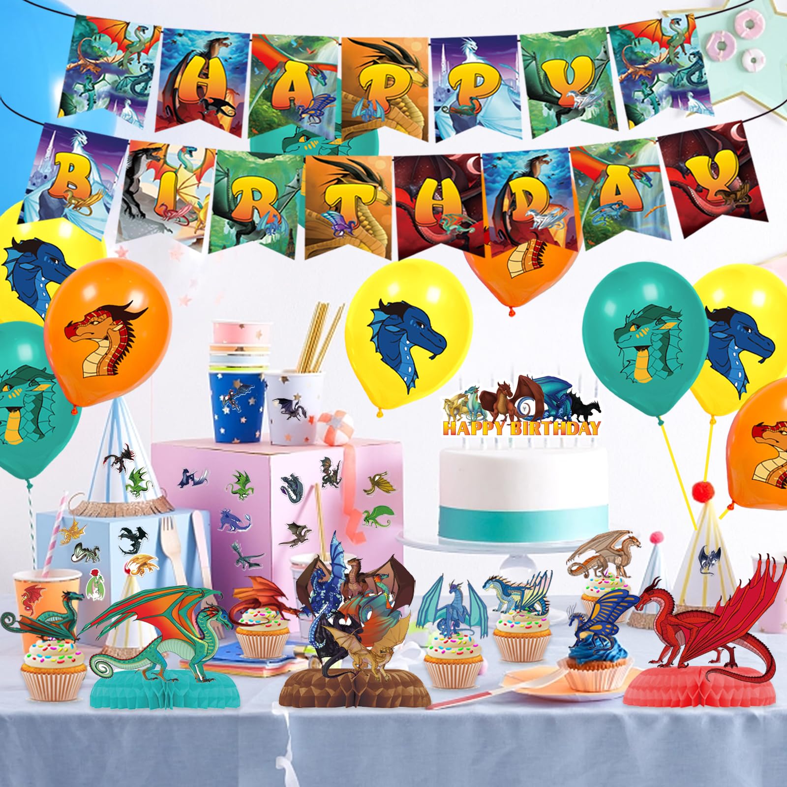 Snapklik.com : 103 Pcs Wings Of Fire Birthday Decorations, Dragon