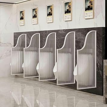 Urinal Screen Toilet Partition, Urinal Partition Wall-Mounted Men Urinal Privacy Screen, Translucent Glass Panels Partition Protection Screen/