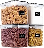 Vista 13 de Vtopmart Contenedores de almacenamiento de alimentos de 2.5 litros/84.5 onzas, 4 Piezas recipientes herméticos de plástico sin BPA para harina