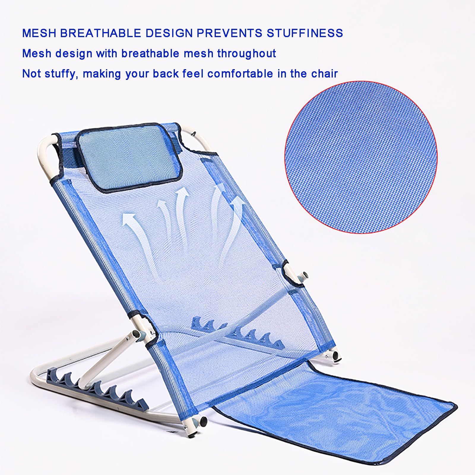Schienale ad angolazione Regolabile, Supporto per Schienale del Letto, Regolabile a 6 velocità, Design Traspirante in Rete, Perfetto per Anziani, pazienti e Donne Incinte per Sit-up, Supporto per la