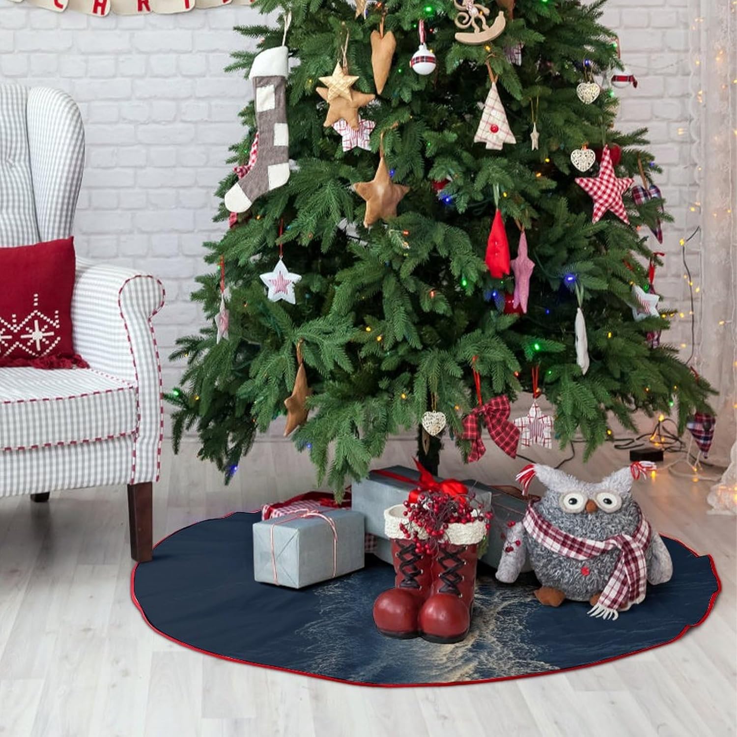 Christmas Tree SkirtSurfboardclassic Fashion Tree Skirt Painted Multifunctional Christmas Tree Skirt