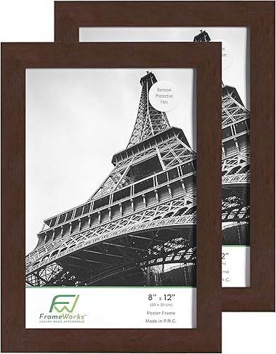 Vista 80 de FrameWorks Marco para póster de madera de 18 x 24 pulgadas, marcos clásicos de color negro mate con vidrio acrílico inastillable, fotos, pósters
