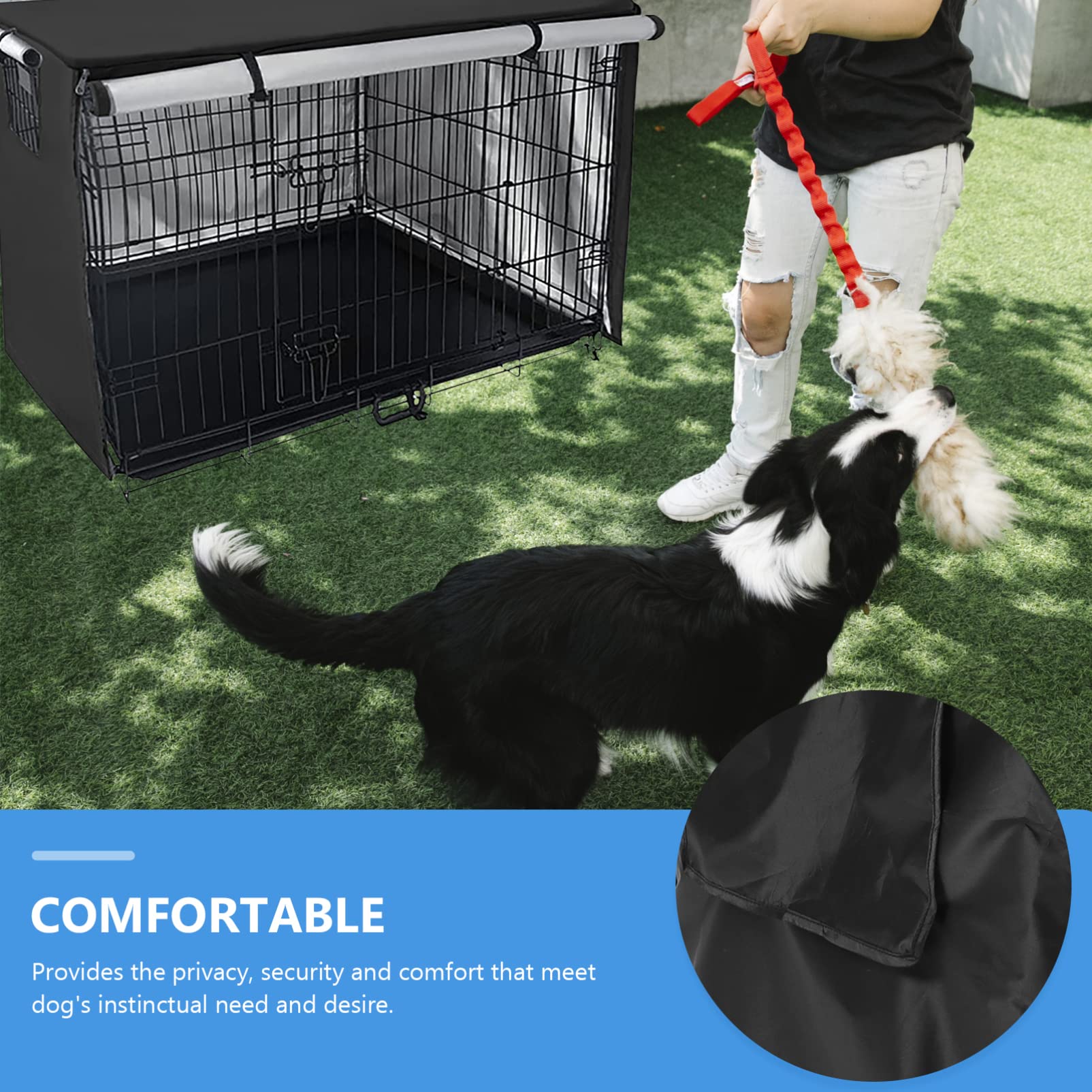 HAPINARY Dog Canopy Large Cage Canopy Privacy Cover Waterproof Breathable for Medium XL