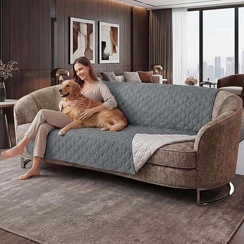 Poboton Large Waterproof Dog Bed Cover & Furniture Protector - Reversible, Non-S