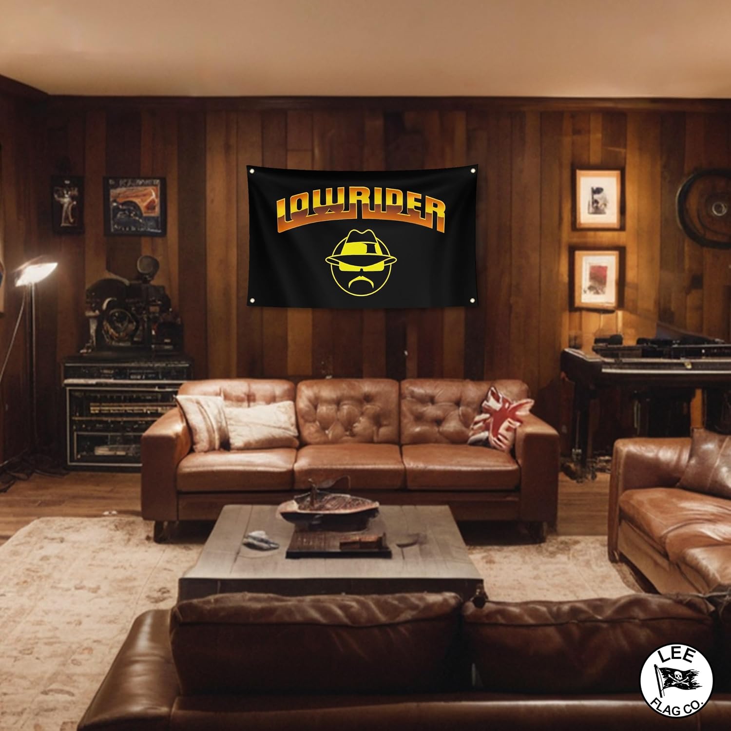 Retro Lowrider Flag 3ft x 5ft for Garage Man Cave Indoor Outdoor Beer Shop Home Pub Banner by Lee Flag Co.
