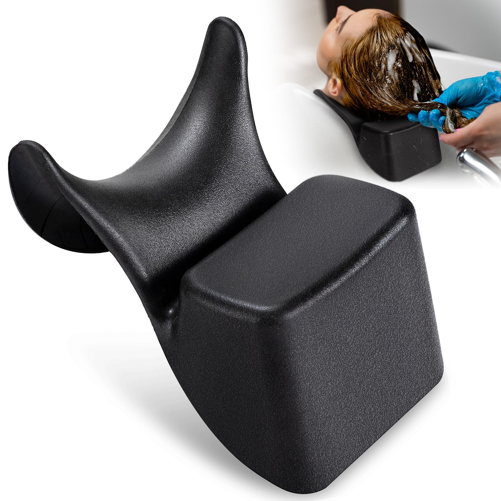 Noverlife Shampoo Bowl Neck Rest, Comfortable Hair Salon Rubber Cushion Shampoo Sink Gel Neck Pad, Professional Hair Washing Pillow Support for Home Salon, Beauty Salons, Barbershop, SPA