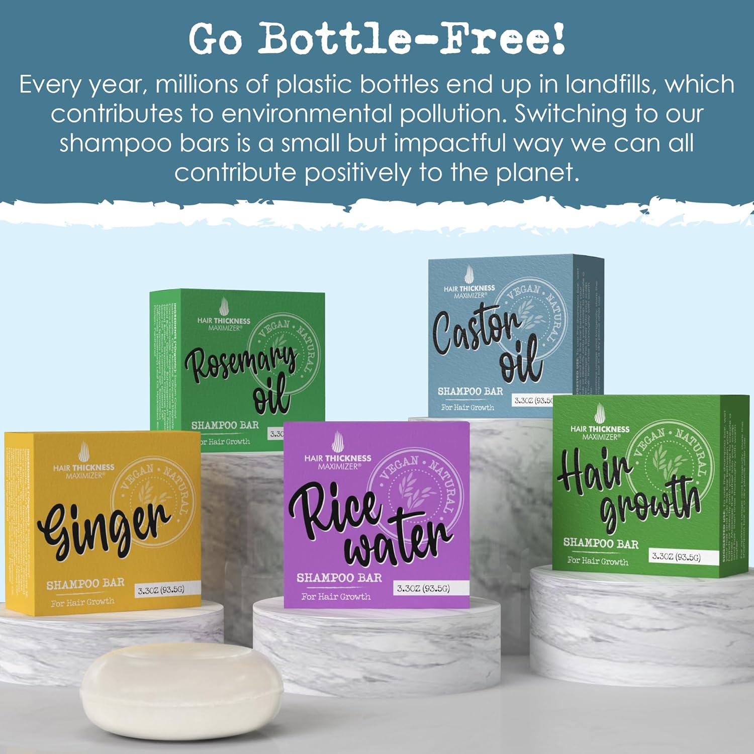 Castor Oil Shampoo Bar for Hair Growth. Eco-Friendly, No Harsh Chemicals, Color Safe, pH Balanced. Solid Shampoo Bar Equal to 3 Liquid Bottles. Zero Plastic, USA Made, Strengthening & Dry Hair Relief - Image 6