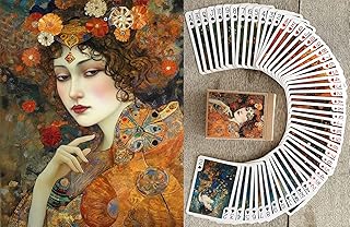 FLONZGIFT Fairy Lady Playing Cards (Poker Deck 54 Cards All Different) Flower Forest Water Mountain Fairy Vintage Art Deco Painting Klimt