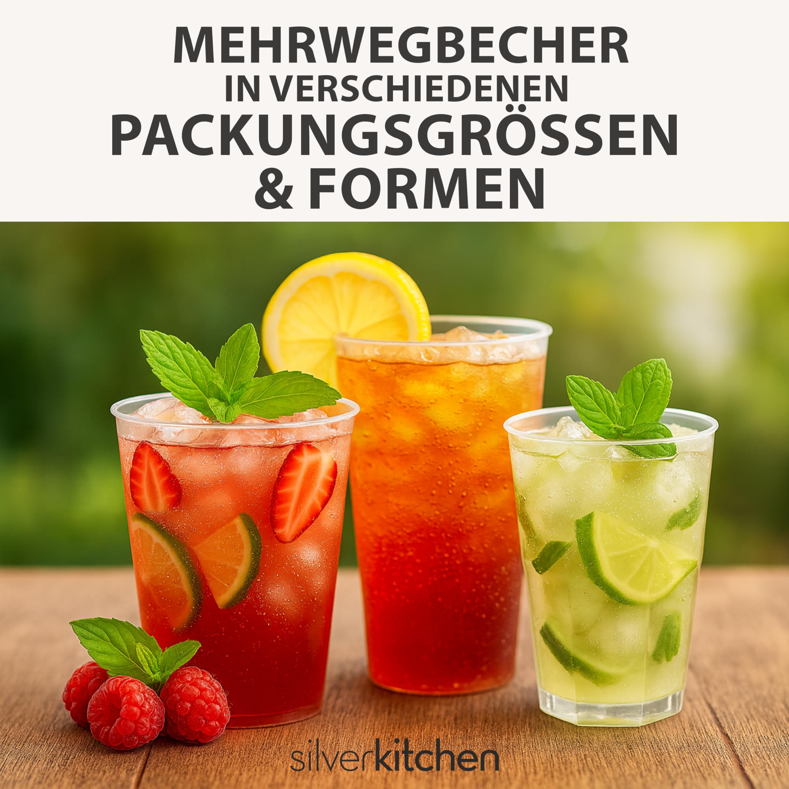 100x Cocktail Plastikbecher 0,3 L – Stapelbare Mehrweg Partybecher - Spülmaschinenfeste Hartplastik Becher für Events, Partys & Gastro