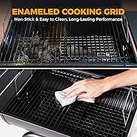 Vista 7 de MASTER COOK Parrillas de carbón de barril de 30 pulgadas con mesas laterales plegables, parrilla de barbacoa de humo al aire libre para campamento