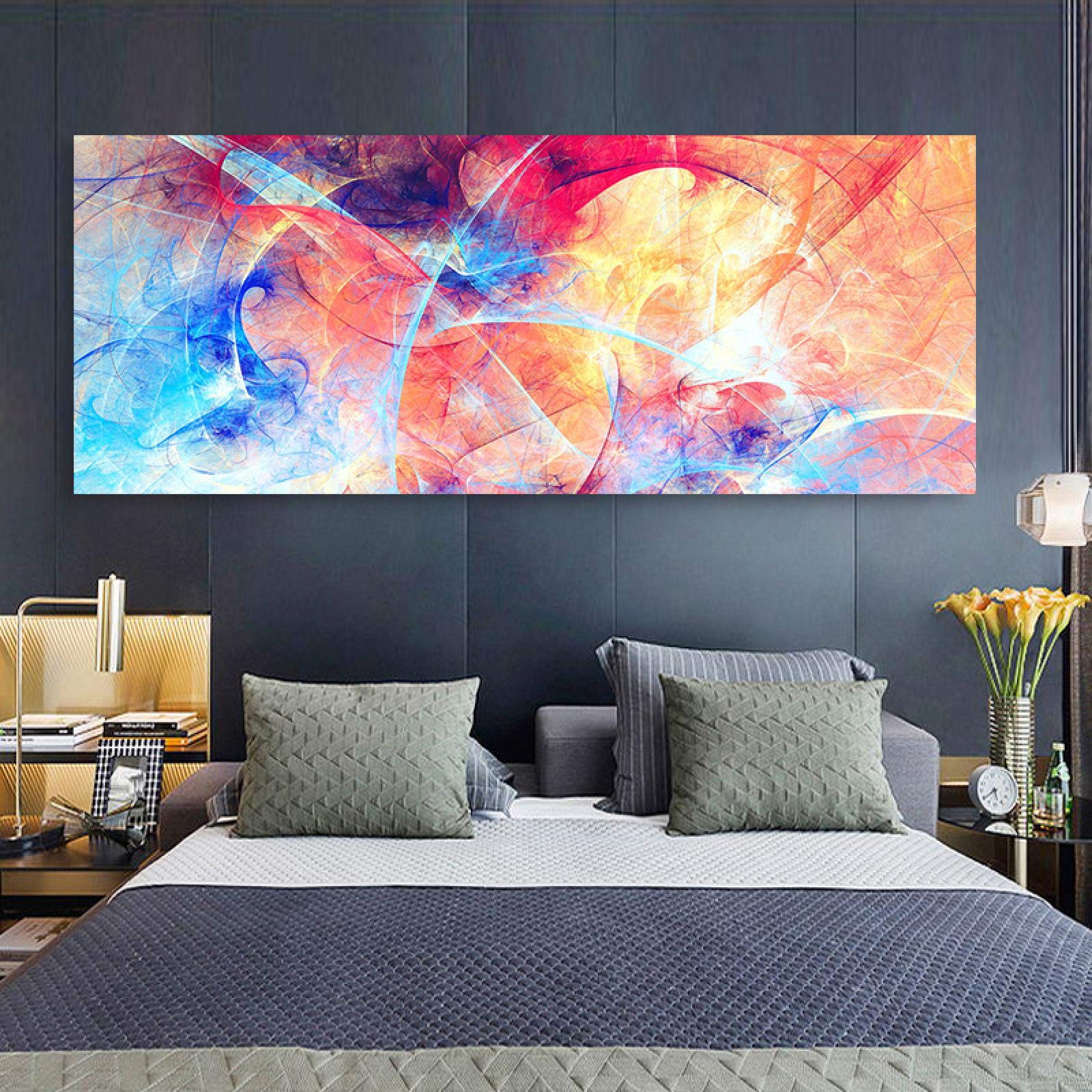 Impression sur toile moderne abstrait art colore 50x150 - 8