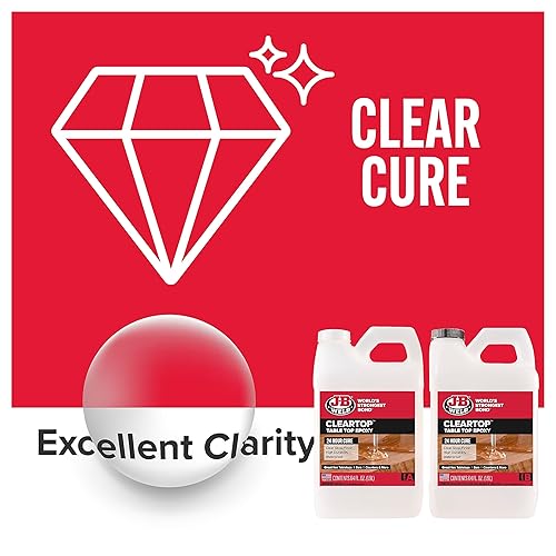 Miniatura 5 de J-B Weld Resina epoxi de mesa, kit de 1 galón, cura transparente, tiempo de curado rápido, resistente a los rayos UV, mínimo burbujas, resistente a