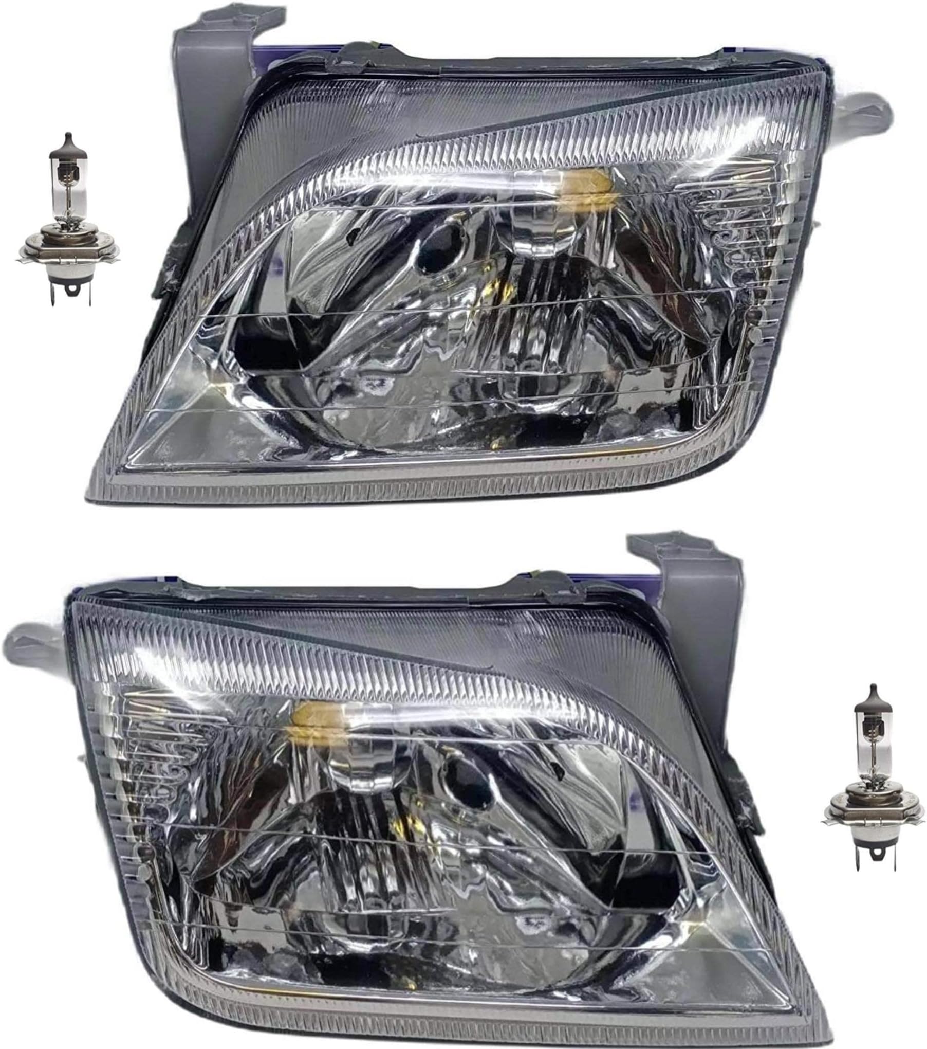 K D Headlight for Maruti Esteem (Right & Left Side) with Bulb 1999-2008 Pair ( WITHOUT ADJUSTABLE MOTOR)