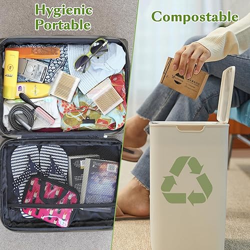 Miniatura 2 de Juego de 500 hisopos de algodón, 300 hisopos de algodón de bambú de punta redonda + 200 hisopos de algodón puntiagudos