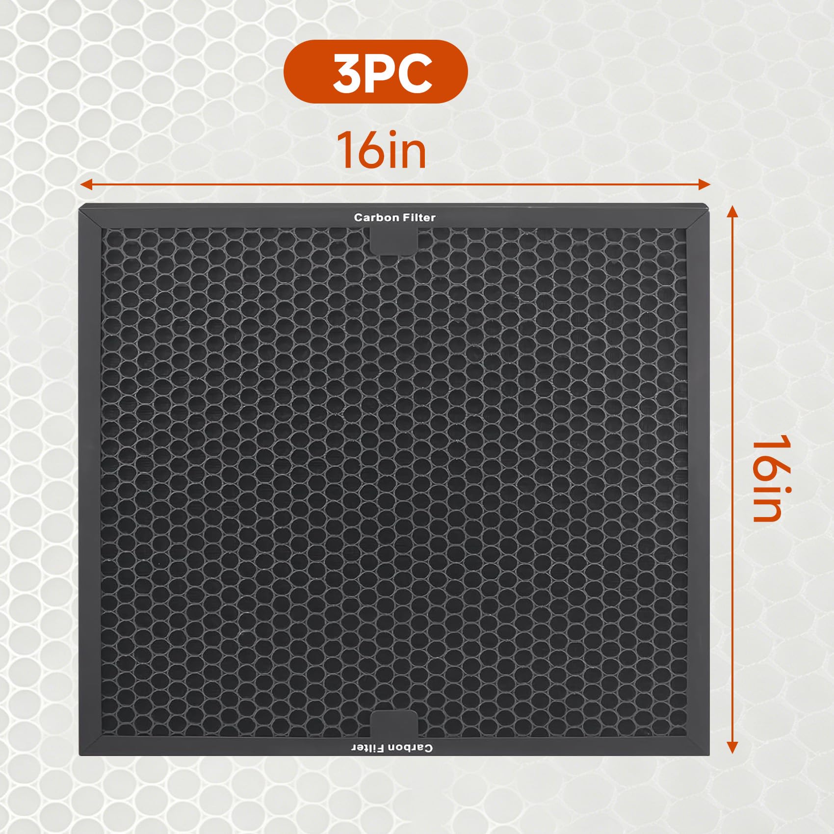 Filtros de carbón activo de repuesto para purificadores de aire Dri-Eaz HEPA 500, BlueDri BD-AS-550, VEVOR y Mounto, malla de prefiltro de 16 x 16 x 1 pulgada (paquete de 3)