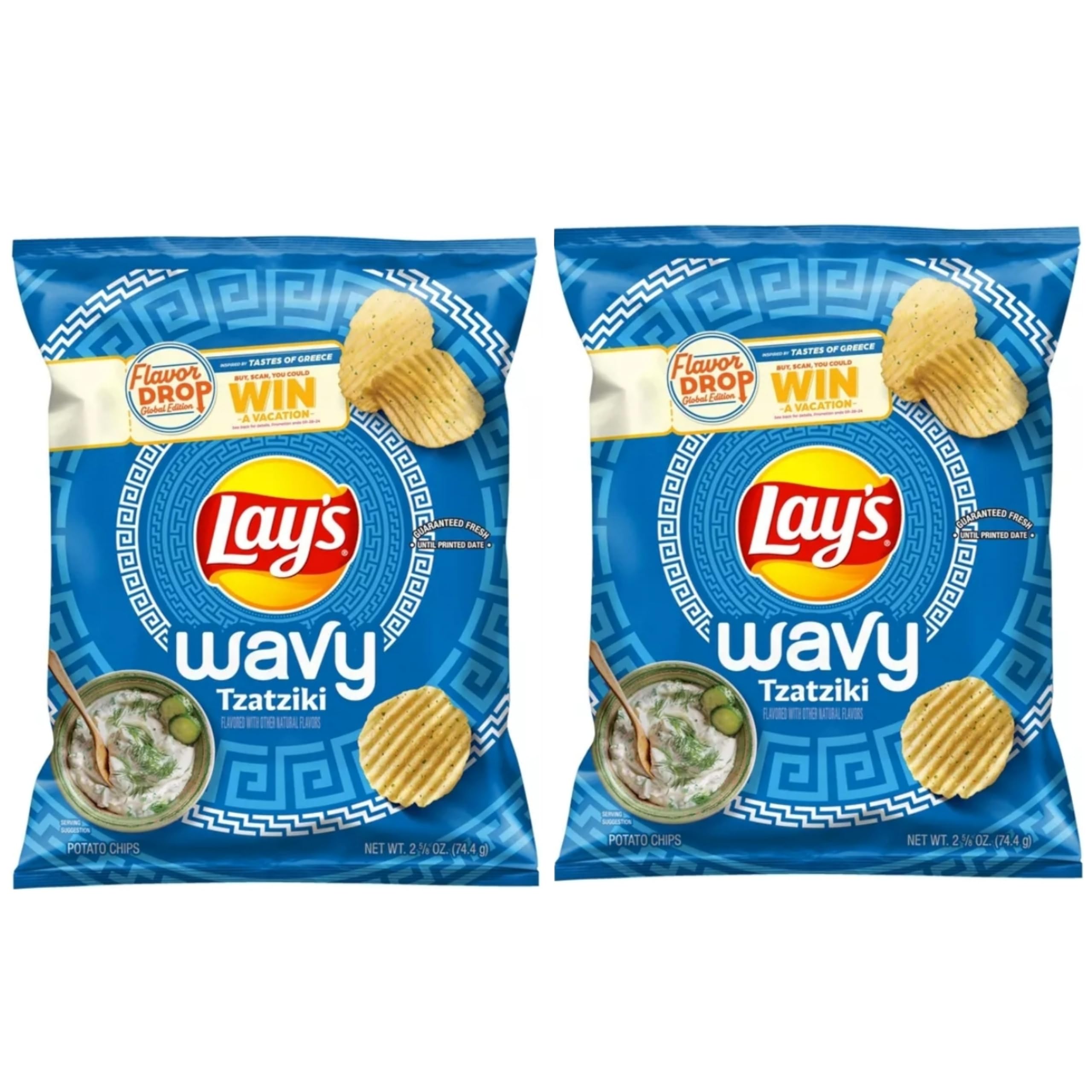 Amazon.com: Lays Wavy Tzatziki Potato Chips, Tastes of Greece