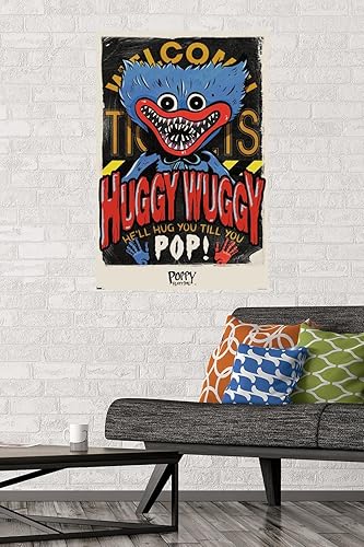 Miniatura 2 de Poppy Playtime - Póster de pared Huggy Wuggy, 34 pulgadas de largo x 22.4 pulgadas, versión sin marco