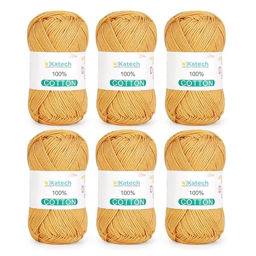 Katech Pure Cotton Yarn for Crocheting & Knitting–Soft Sport Weight