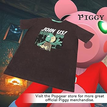 Popgear Piggy Zombie Join Us Popgear Camiseta Piggy Zombie Join Us - Diseño Roblox Para Niños Y Niñas Camiseta Charcoal Tallas Infantiles