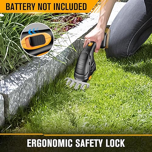 Miniatura 6 de HEINPRO Recortadora de setos inalámbrica compatible con batería DEWALT 20V MAX 2-en-1 pequeña recortadora eléctrica para arbustos y cortadora de