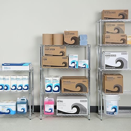 Miniatura 2 de Alera ALESW843614SR Estantería de alambre residencial de cuatro estantes de 36 pulgadas de ancho x 14 pulgadas de profundidad x 54 pulgadas de alto,