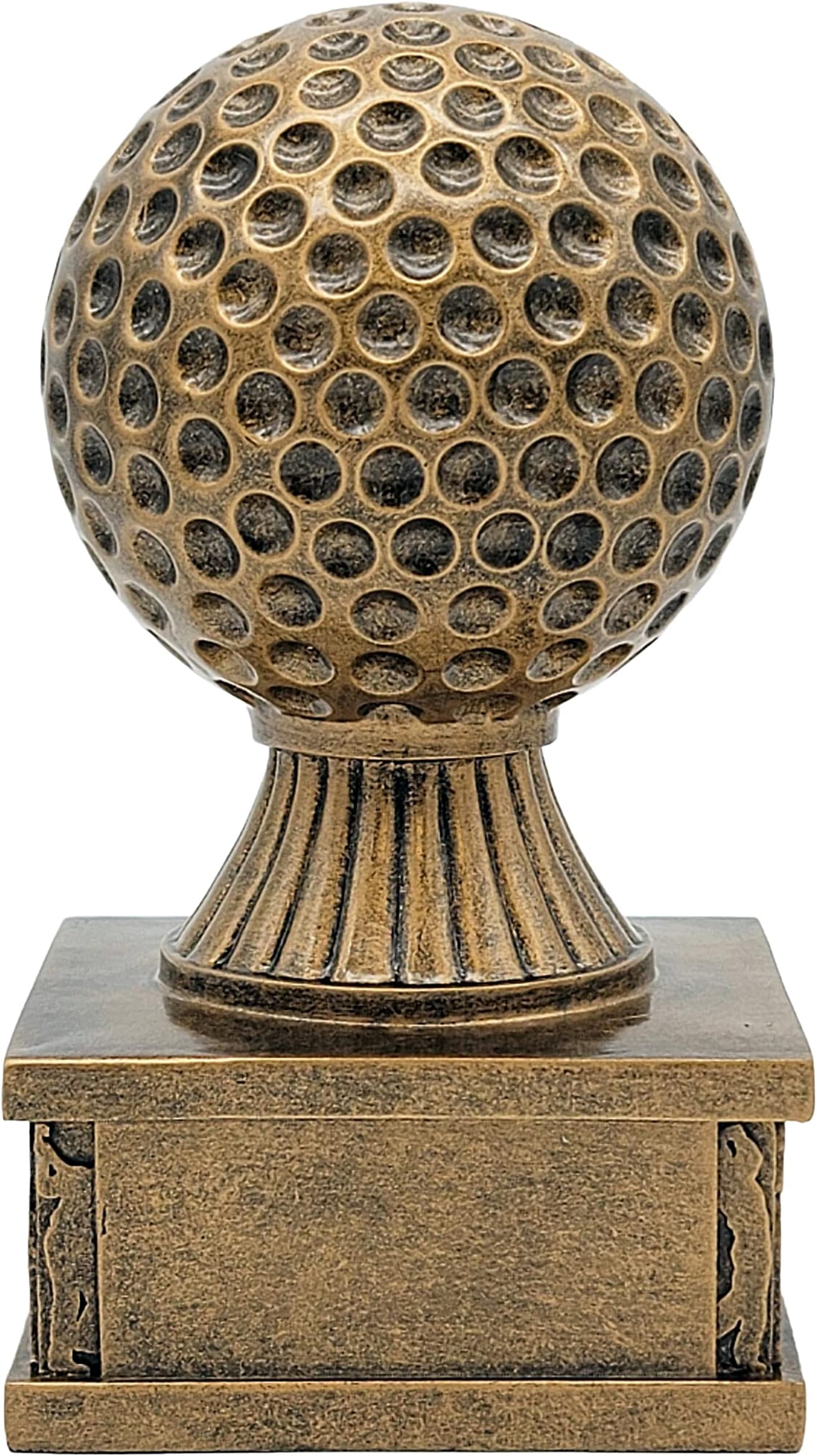 Decade Awards Golf Action Pedestal Trophy 6 Inch Tall | Golf Ball Award | Celebrate Every Swing, Drive and Victory on The Green - Engraved Plate on Request