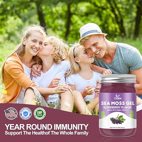 Miniatura 6 de Gel de musgo marino irlandés, mezcla de musgo de mar real y saúco, gel avanzado de musgo marino silvestre de 15 onzas, sabor a baya de saúco
