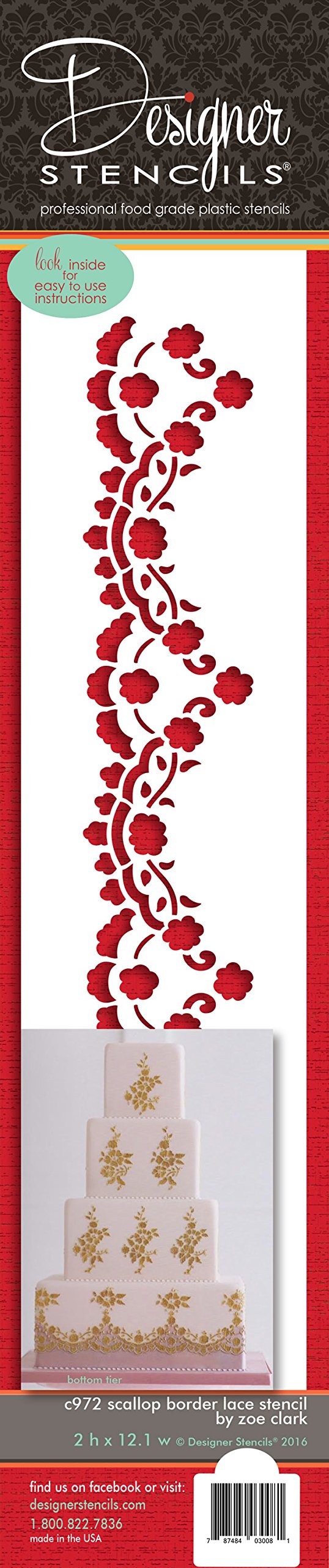 Buy Scallop Border Stencil by Zoe Clark C972 by Designer Stencils