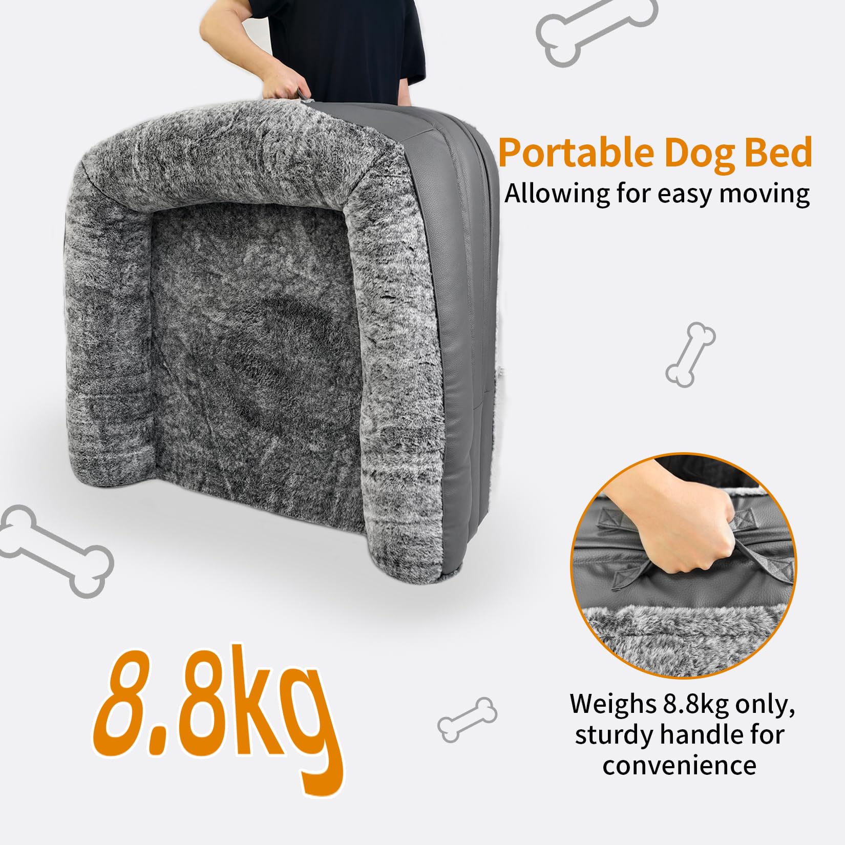 BingoPaw Lit pour Grand Chien Taille Humaine: 180x95x10cm Panier Géant Pliable 2 en 1 pour Gros Chien et Humain, Coussin Orthopédique Grande Taille - Canapé Chien avec Housse Dehoussable et Lavable