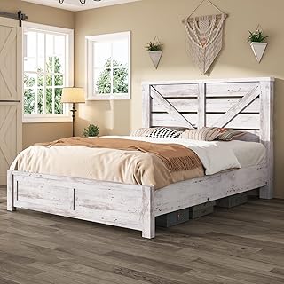 AMERLIFE Full Size Farmhouse Bed Frame with 49.2