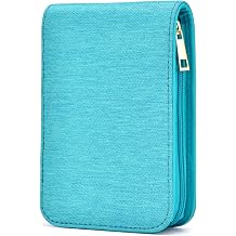 Lanxivi 12 Fountain Pen Case, Rollerball Pen Case Turquoise Color, Waterproof Canvas Pen Display Holder Organizer Bag