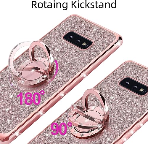 Miniatura 3 de KuDiNi Funda para Samsung Galaxy S10e, Galaxy S10e para mujer, con purpurina, cristal suave, transparente, TPU, de lujo, bonita funda protectora con