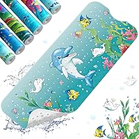 Vista 19 de XIYUNTE Tapete de Baño para Bebé para Tina Antideslizante Tapete de Baño para Niños - 40''x16'' Extra Largo Tapete de Bañera de Dibujos Animados