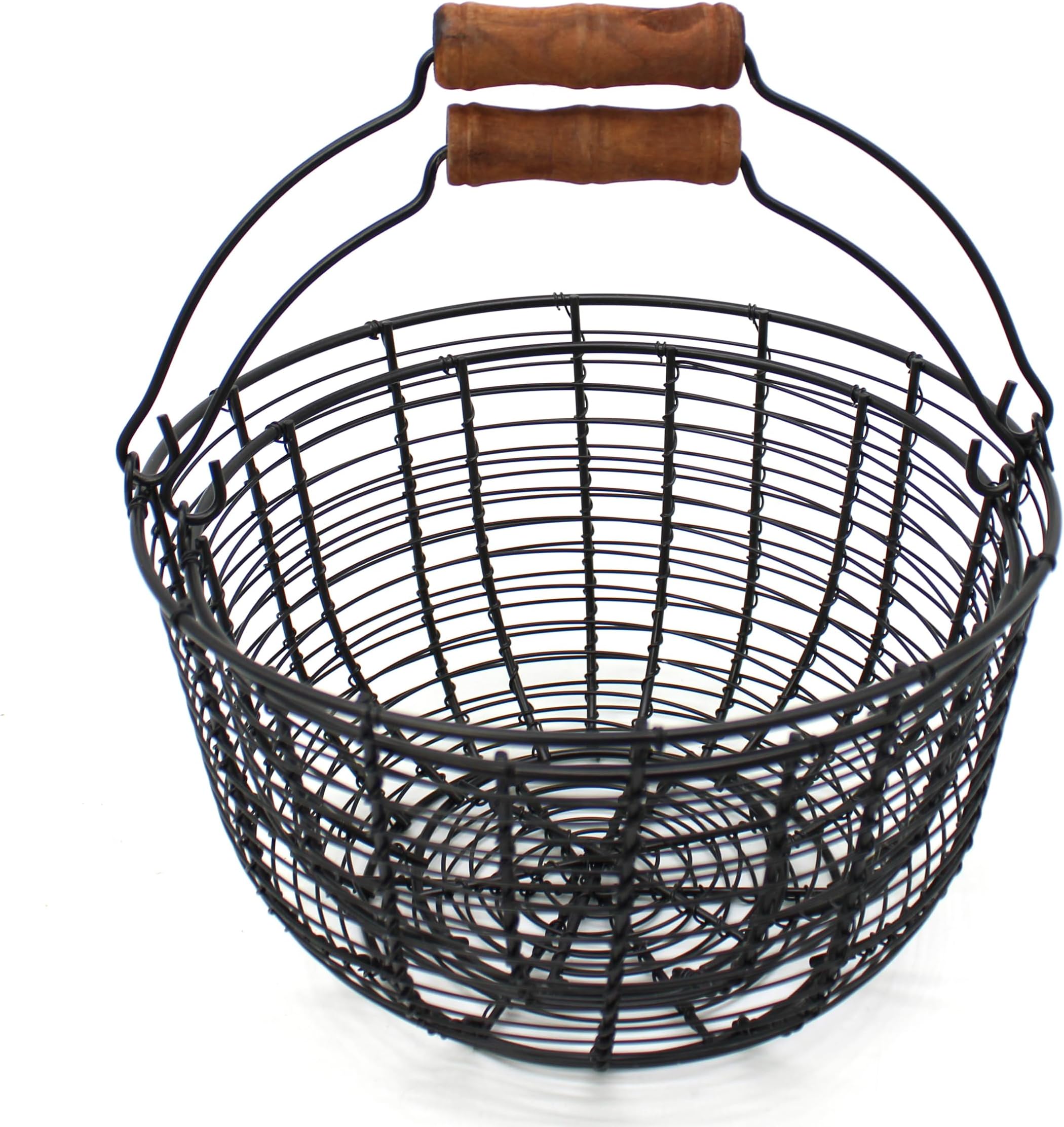 CVHOMEDECO. Oval Metal Wire Storage Baskets Rustic Egg