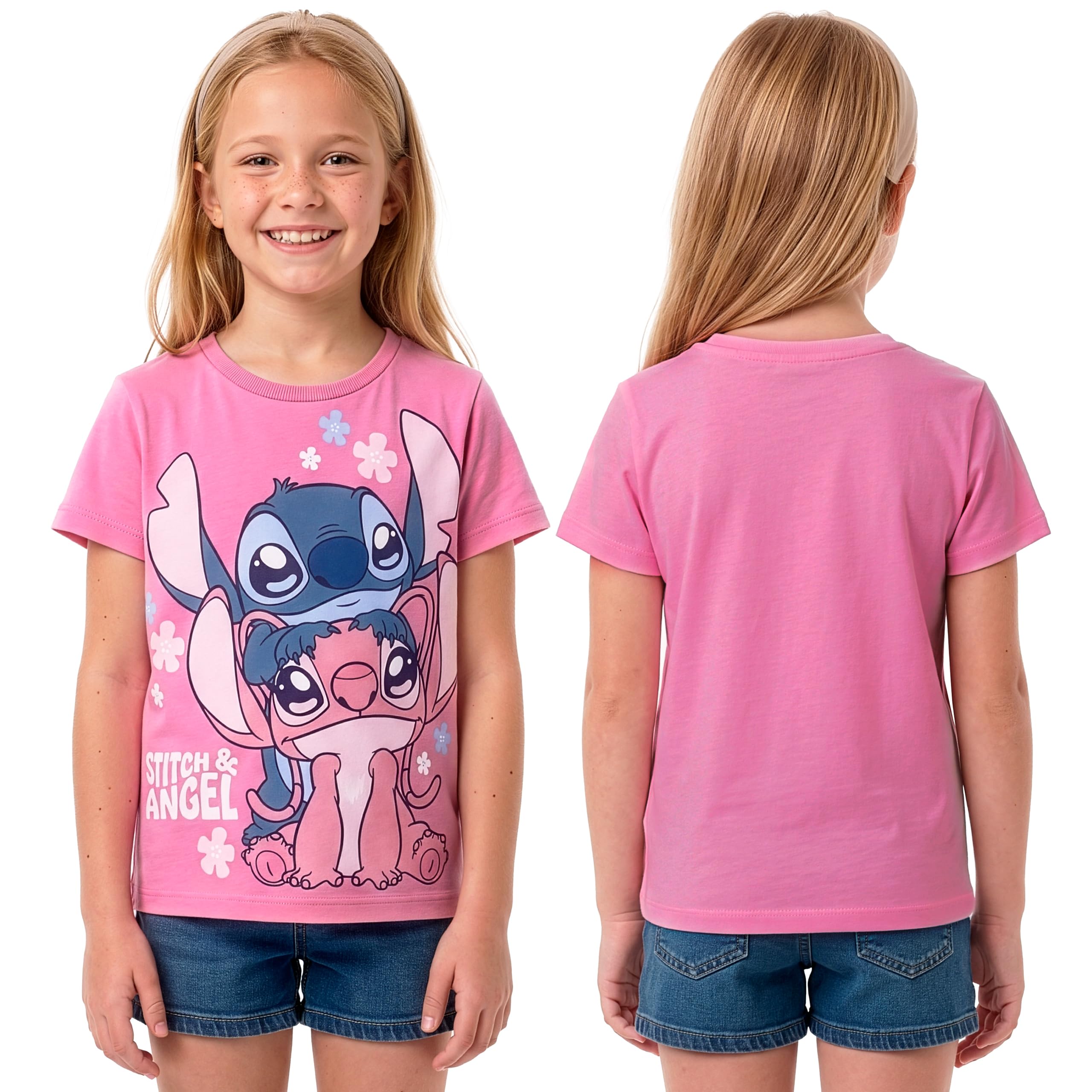 Disney Lilo Y Stitch Pack De 3 Camisetas Niña, Camiseta Stitch Y Angel, Top Niñas Multipack, Ropa Niña