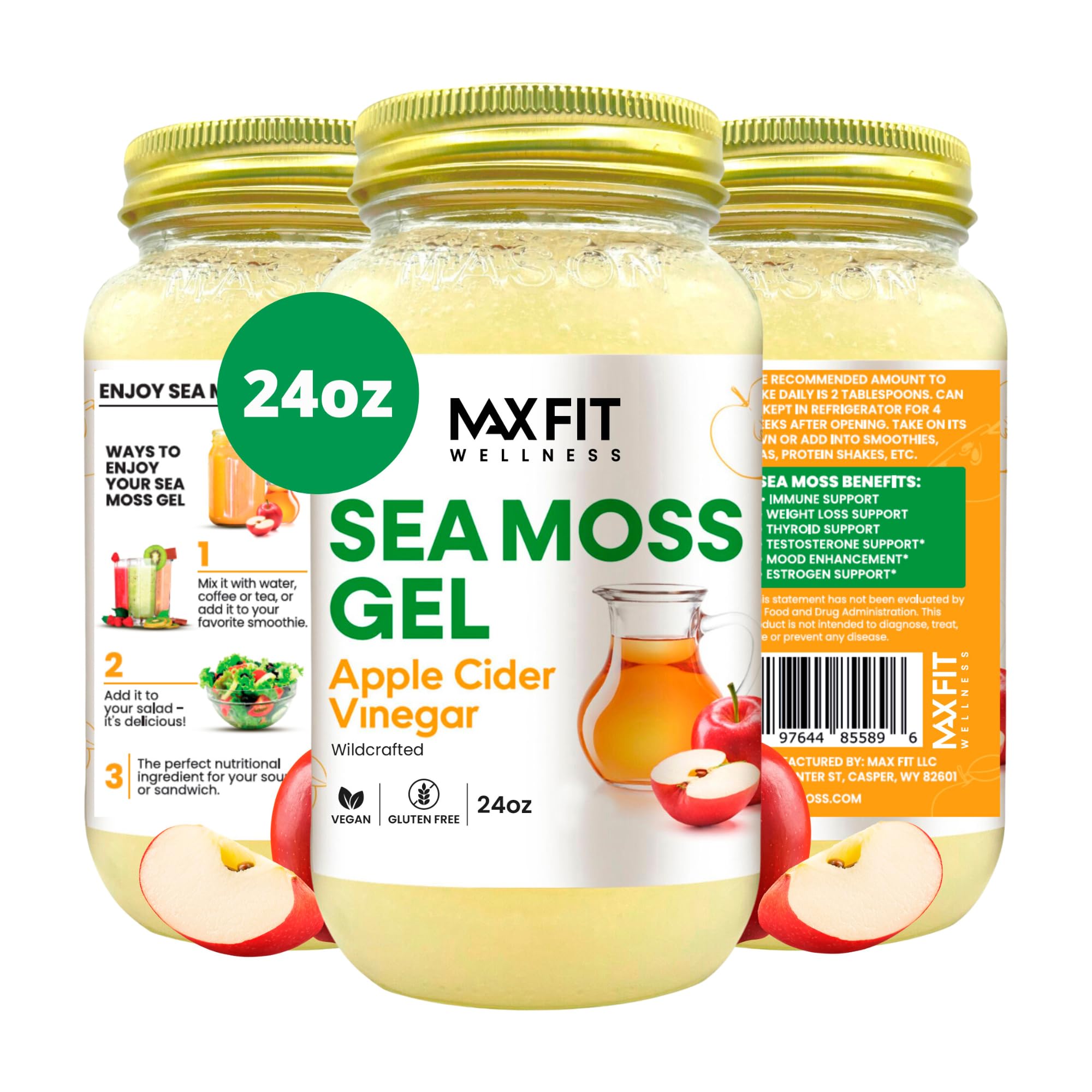 Sea Moss Gel Raw (12 Flavors) 24oz Wildсrafted Gold Sea Moss Gel from Saint Lucia | 92 Vitamins and Minerals | Pure Raw+Non-GMO | Vegan Superfood — Amazon image 8