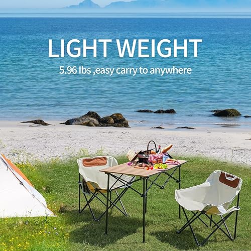 Miniatura 7 de SHANQUAN Paquete de 2 sillas plegables de campamento, silla de campamento compacta, silla de camping portátil y ligera para césped al aire libre,