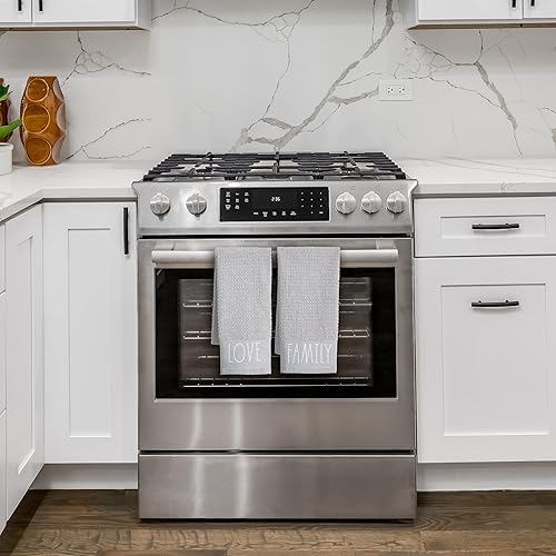 Miniatura 4 de Rae Dunn Toallas de mano, toalla de mano decorativa bordada para cocina y baño, 100% algodón, altamente absorbente, paquete de 2, 16 x 26 pulgadas,