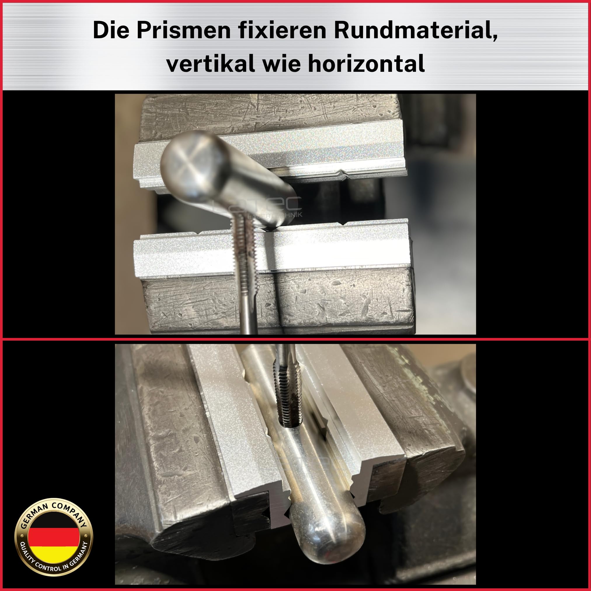 Schraubstock Schutzbacken 125 mm – hochwertig, magnetisch haftend, für Rund- und Flachmaterial, eloxiertes Aluminium, 2-teilige Schonbacken, deutsches Unternehmen