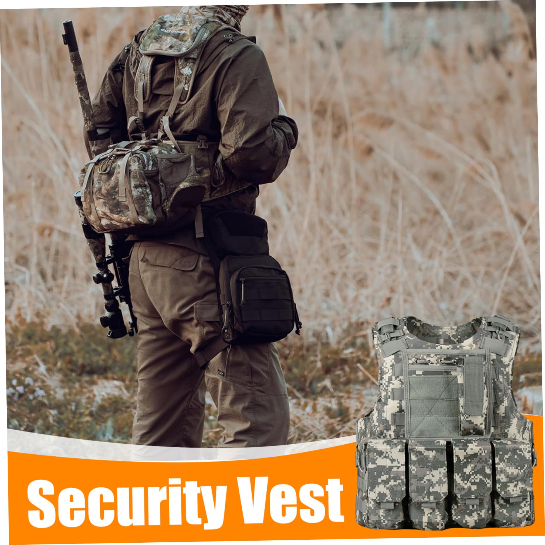 Chaleco multifuncional Molle Airsoft, equipo de paintball ligero ajustable