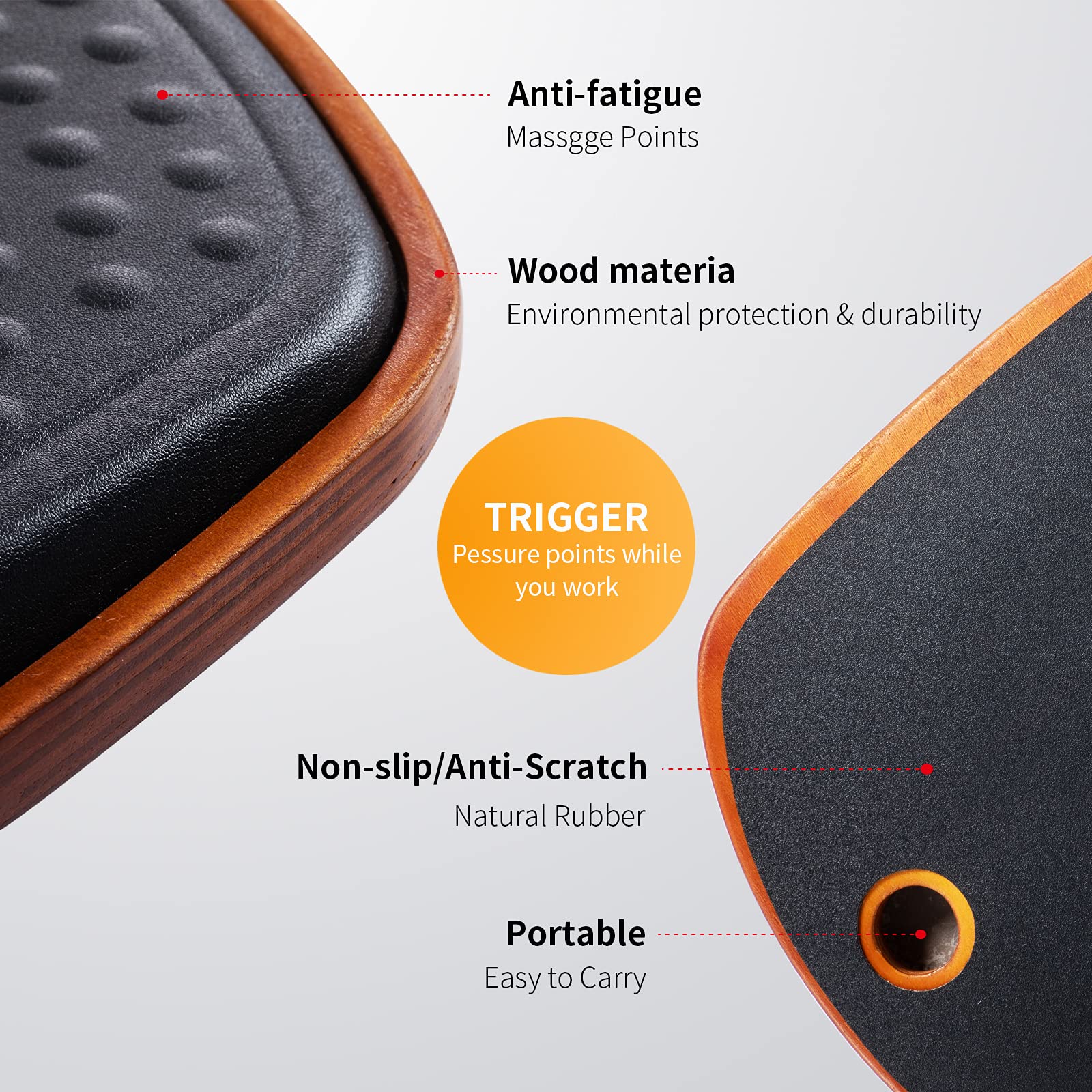 XCMAN Staande Bureau Anti Vermoeidheid Mat Houten Wobble Balance Board Stabiliteit