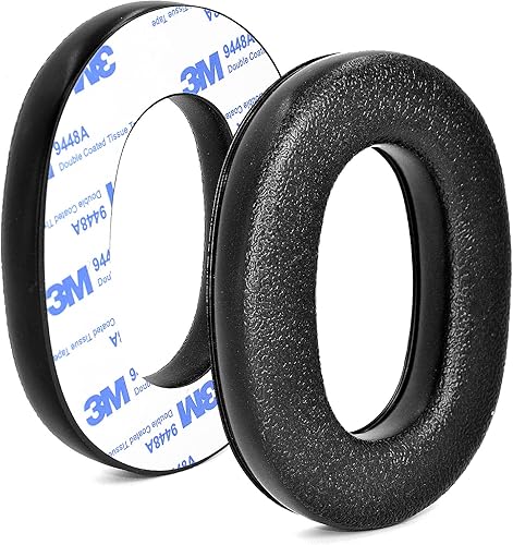 Almohadillas de repuesto compatibles con 3M WorkTunes Protector Auditivo, 1 par de almohadillas de espuma para los oídos (negro)