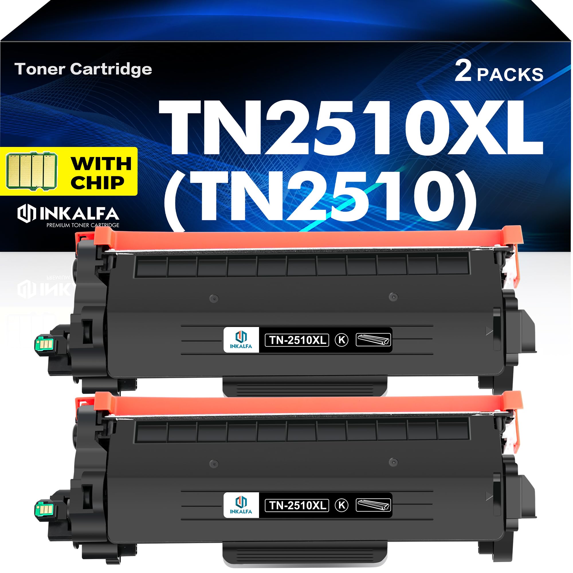 TN2510XL TN2510 TN-2510XL Toner Compatible for Brother TN 2510XL 2-Black