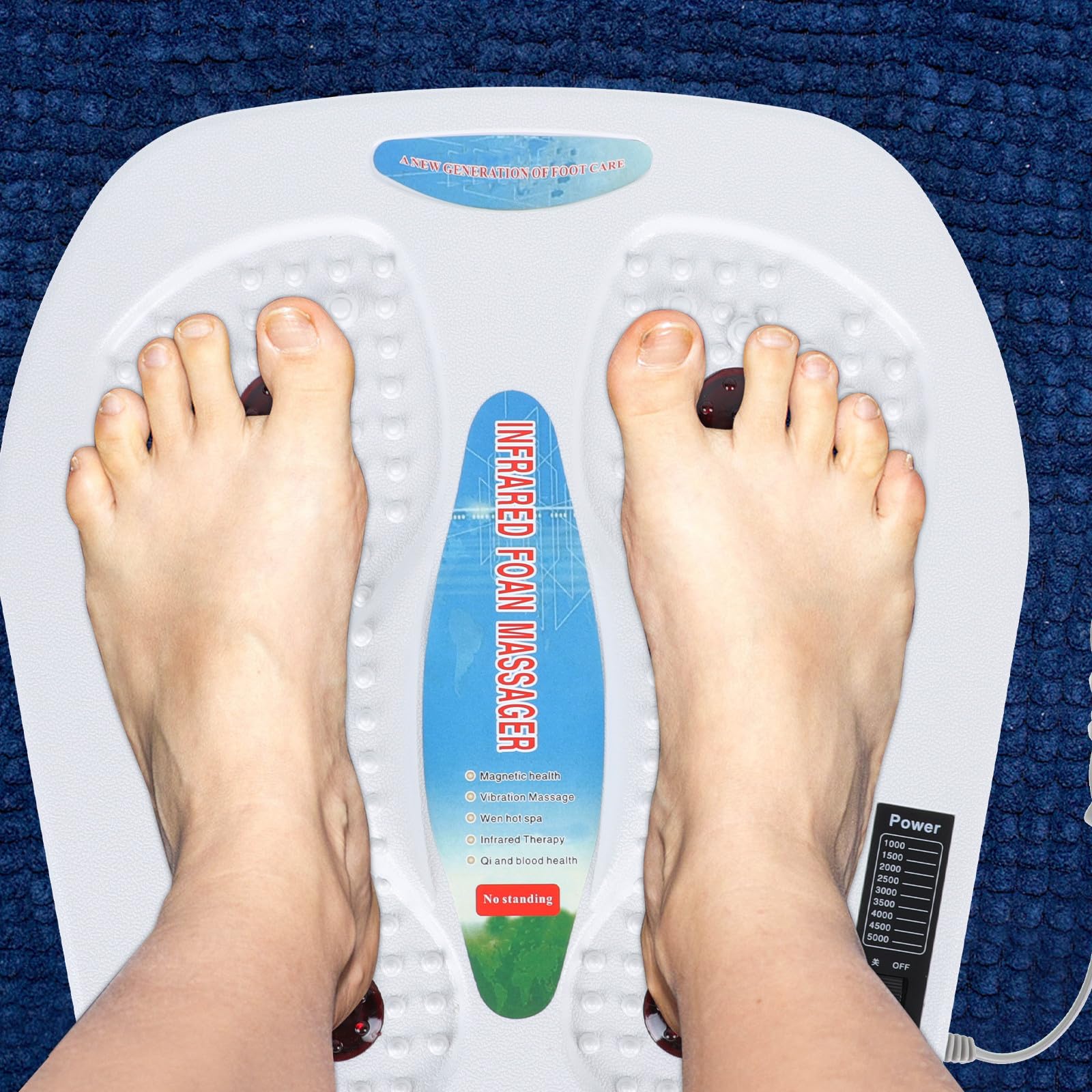 TOYANDONA Pies Eléctrico Ajustable y Enchufe Seguro, Fabricado en Abs, 220v 50hz para Terapia y Relajación Hogar