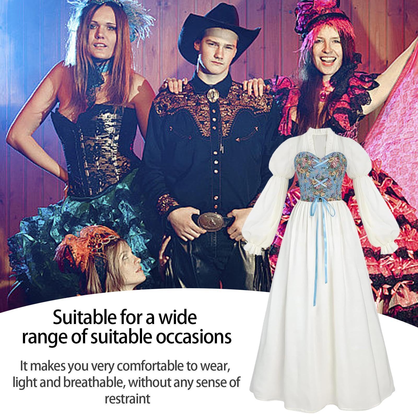 Costume rinascimentale da donna con scollo a U