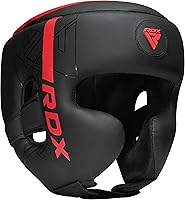 Vista 1 de RDX Casco de boxeo, entrenamiento de MMA, Kara acolchado ajustable, casco de Muay Thai, Kickboxing, Sparring, Artes Marciales, Karate, casco