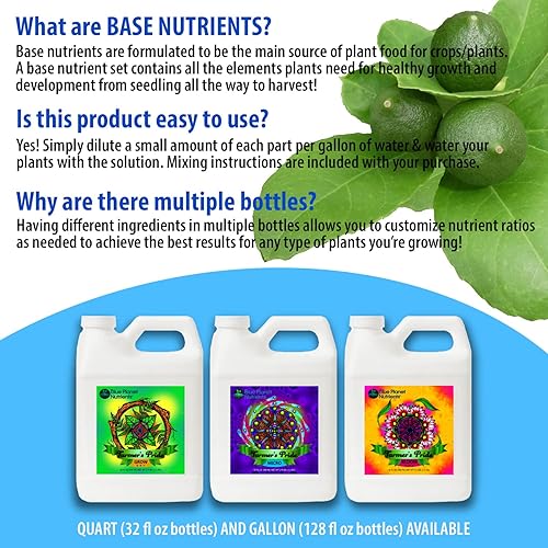 Farmer's Pride - Juego de fertilizantes de mezcla orgánica de 3 partes (jarras de 32 onzas) de cuarto de galón | Alimento concentrado para plantas y