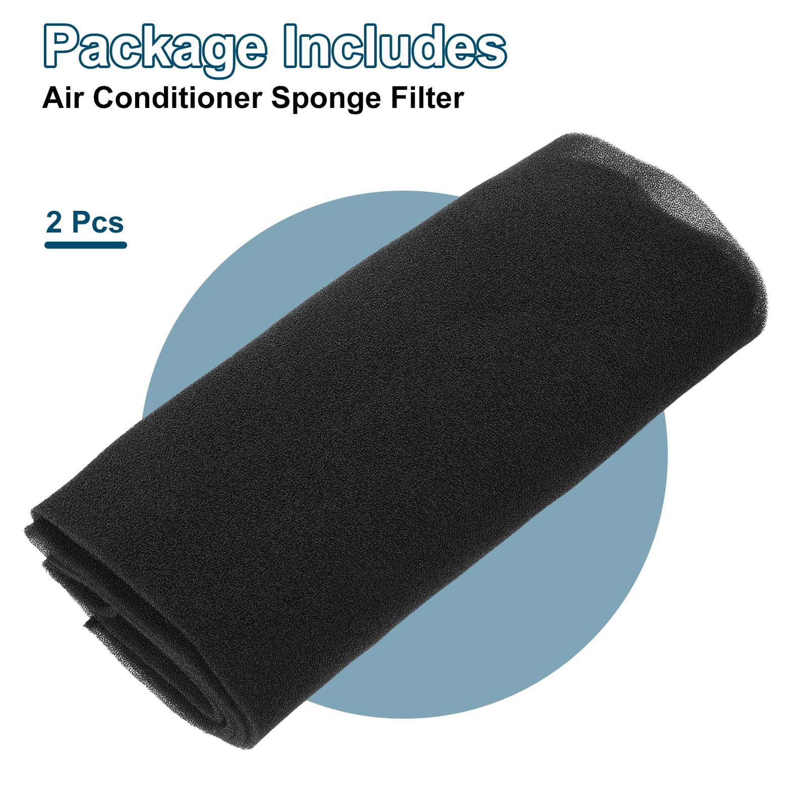 PATIKIL 79" x 16" x 0.2" Filtro de Aire de Repuesto para Acondicionador de Aire, 2 Piezas de Filtro de Espuma Lavable y Reutilizable Cortable para Ventana de Aire Acondicionado, 40PPI