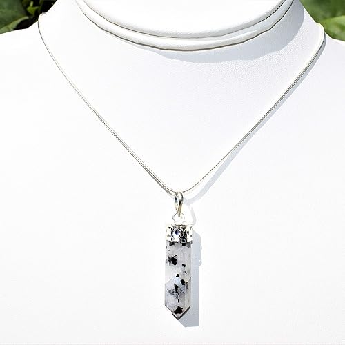 Miniatura 3 de Zenergy Gems - Dije perfecto con piedra preciosa natural cargada del Himalaya, cadena de plata de 20, corazón de carga de selenita incluido