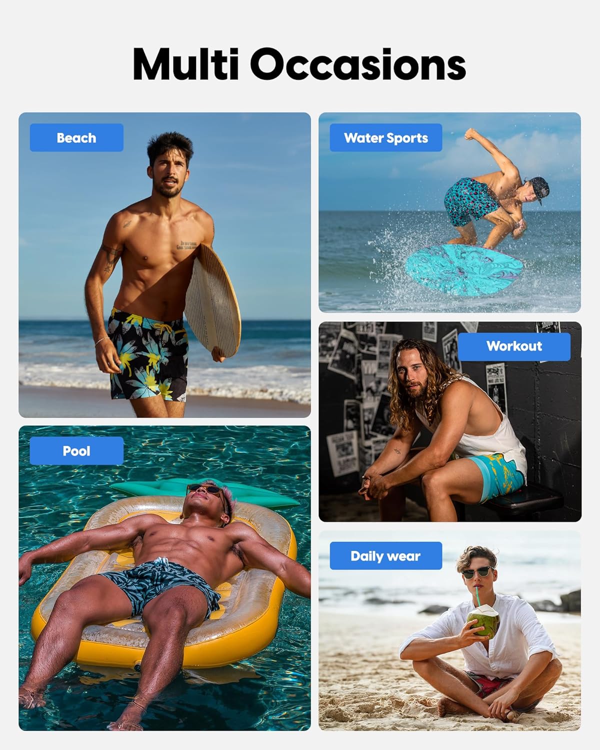 maamgic Mens Swim Trunks with Compression Liner 7" Bathing Suit Quick Dry Swimming Trunks for Men with Zipper Pockets - Image 5